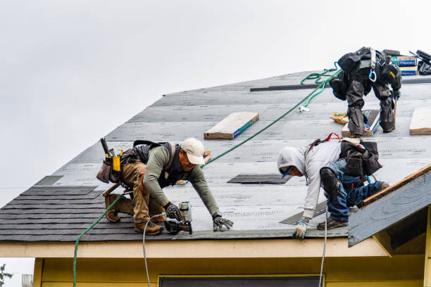 Professional Gutter Installation technician working in Littlestown, PA